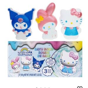 Hello Kitty and Friends Bath Bomb Set - Blue, Pink, White. New